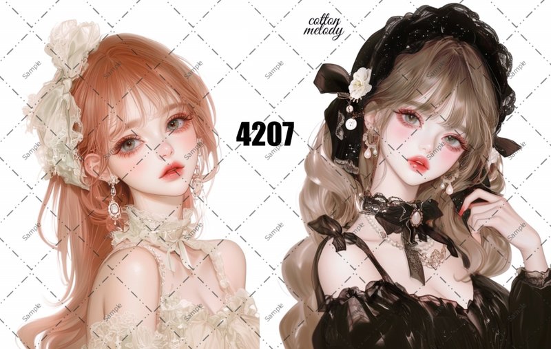 original sticker no.4207 人物ステッカー オリジナルステッカー オリジナル人物ステッカー 装飾ステッカー cotton melody - 貼紙 - 紙 