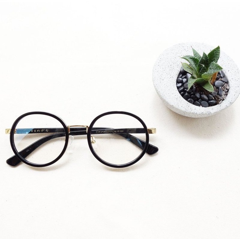 [Head] European and American firms eye big round gold box spring leg - Glasses & Frames - Other Materials Black