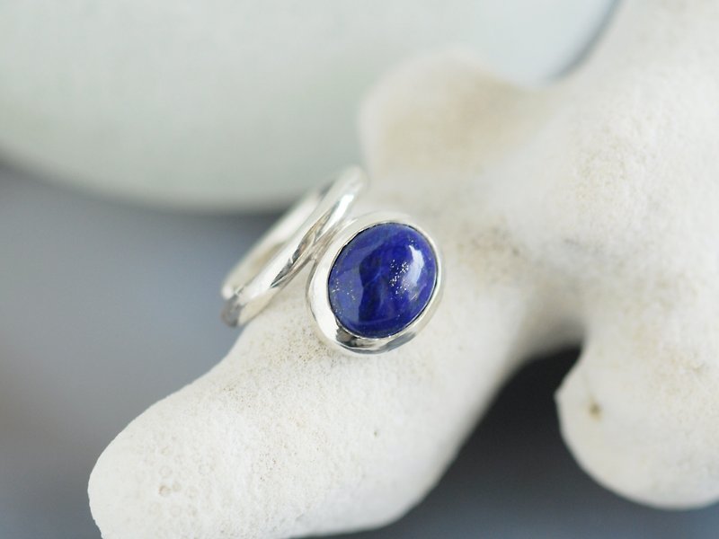 Lapis lazuli natural stone ear cuff - Earrings & Clip-ons - Gemstone Blue