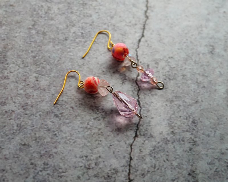 Handmade Earrings - ต่างหู - ดินเผา สึชมพู