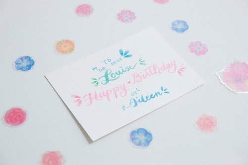 Share Artually 客製化 全手繪原稿英文書法 明信片 生日卡
