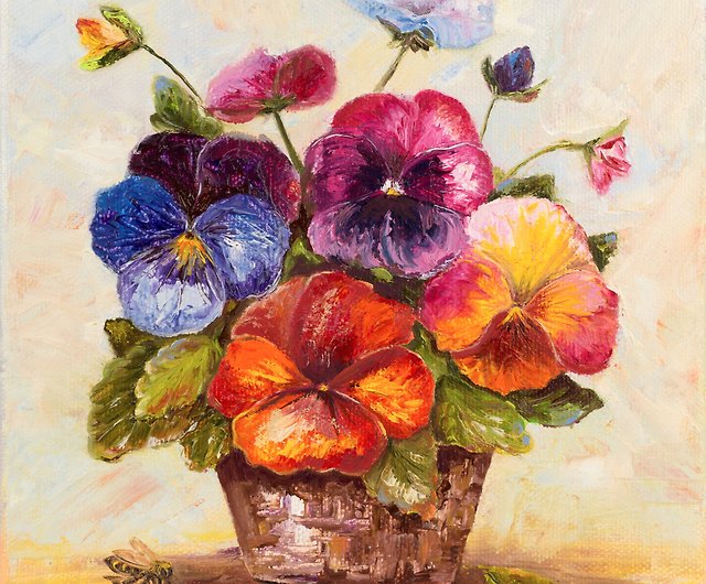 Pansy Flowers Painting  Art Of Paint By Numbers