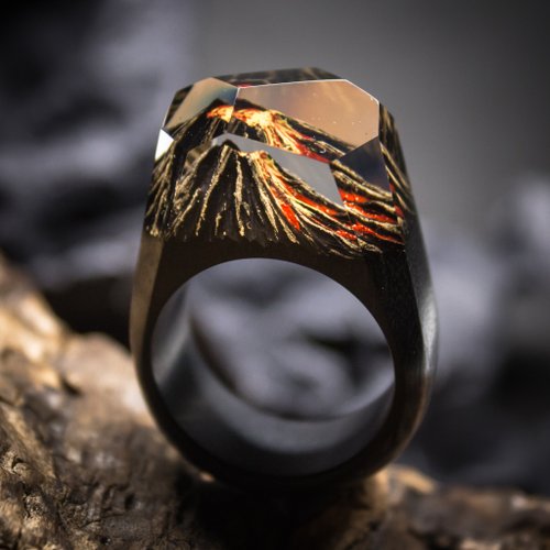 Burnt wood clearance and resin ring