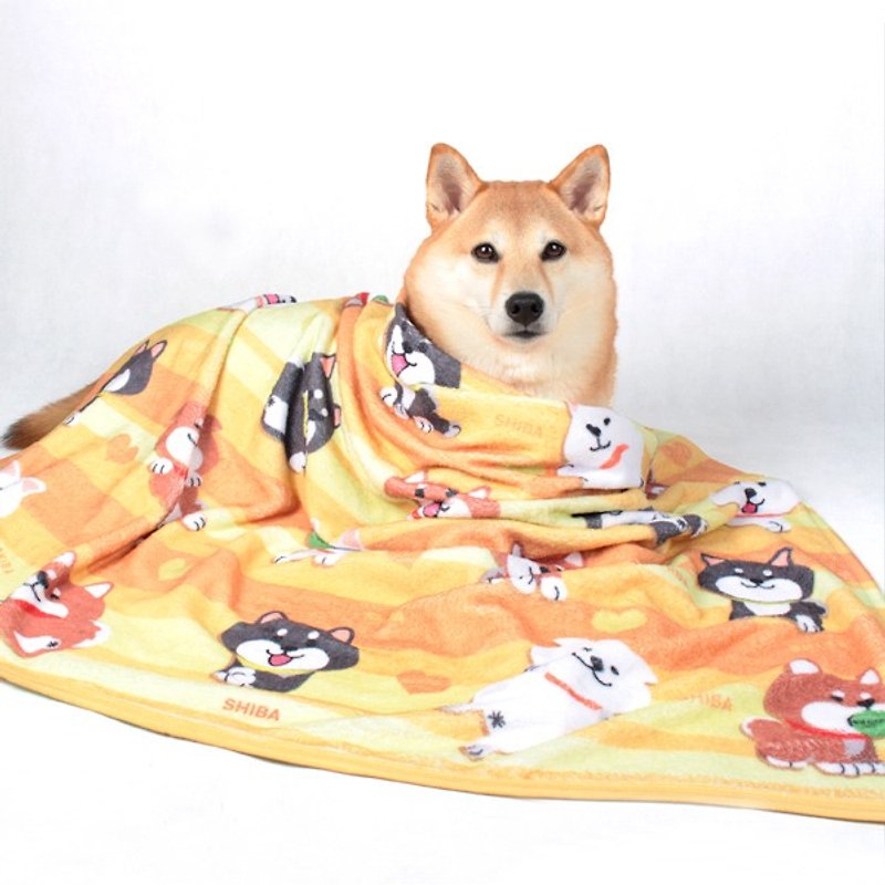 SHIBAINC | 柴犬工房空調毯 (黃色) 柴犬 毛毯 柴犬毛毯 午睡毯 - 其他 - 其他材質 黃色
