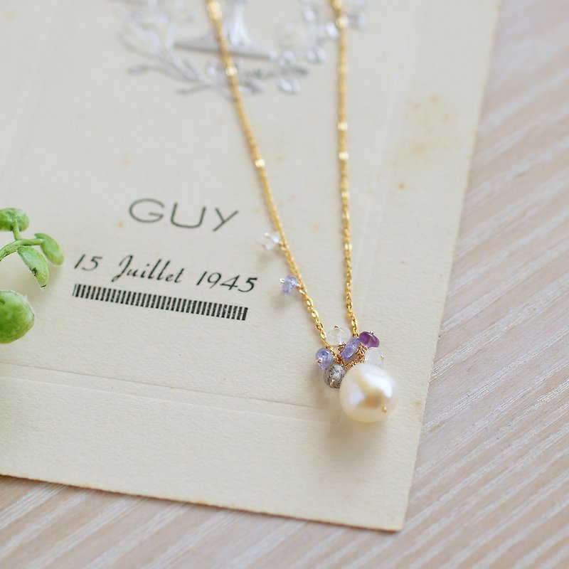 蛍草のネックレス - 項鍊 - 珍珠 白色