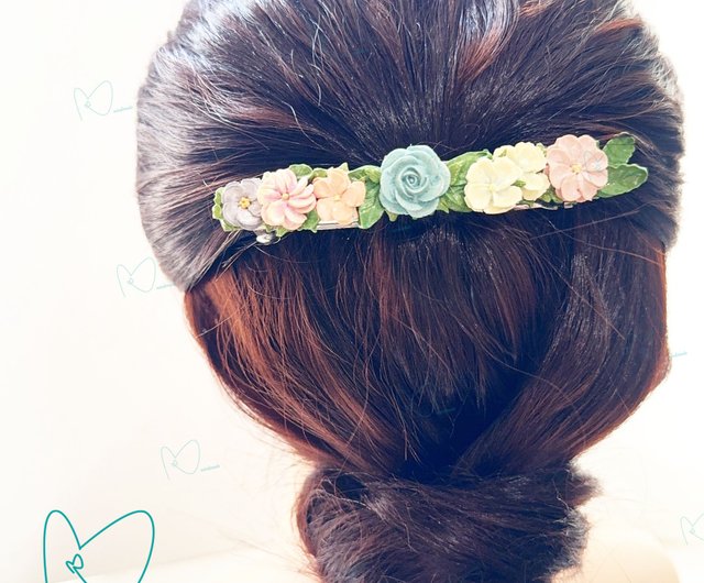 スモール フレッシュ* ハンドメイド クレイ フラワー ヘア