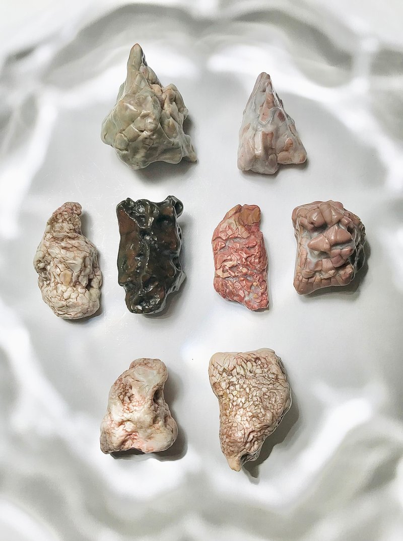 開片裂紋銀根彩玉 / 單顆 - 其他 - 石頭 多色
