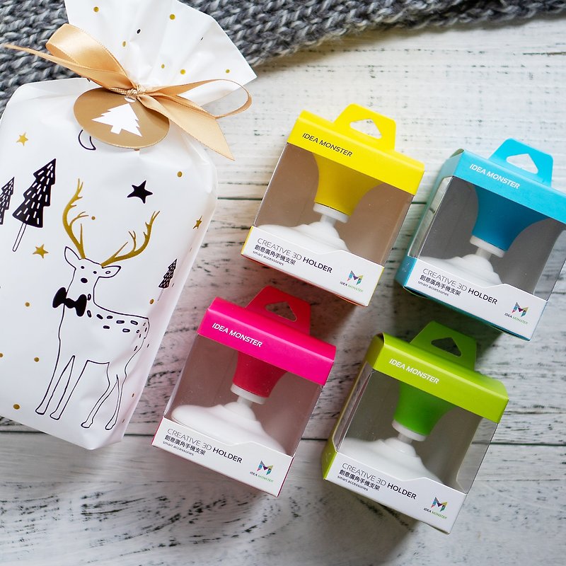[Christmas limited edition free gift packaging] creative wide-angle mobile phone holder - ที่ตั้งมือถือ - ซิลิคอน หลากหลายสี