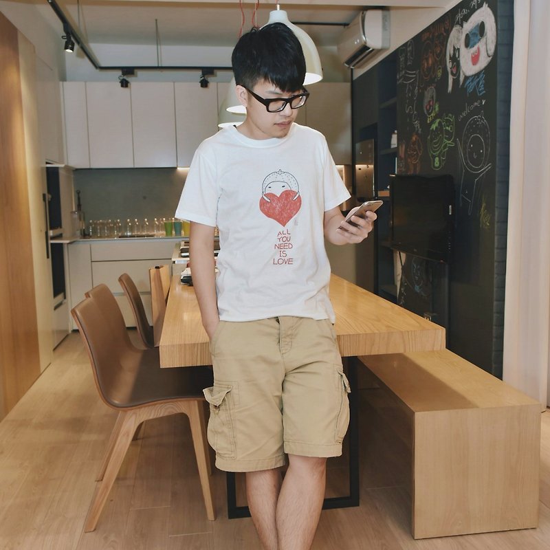 Caterpillar │ male short T-do not "heart", there I am (limited + pre-order) - Men's T-Shirts & Tops - Cotton & Hemp White