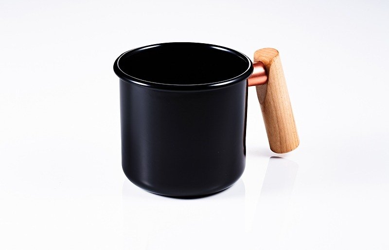 琺瑯 茶壺/茶杯/茶具 黑色 - Truvii木柄琺瑯杯250ml(經典黑)
