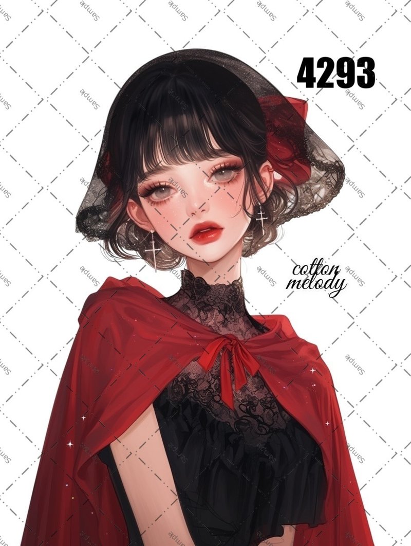 original sticker no.4293 人物ステッカー オリジナルステッカー オリジナル人物ステッカー 装飾ステッカー cotton melody - 貼紙 - 紙 