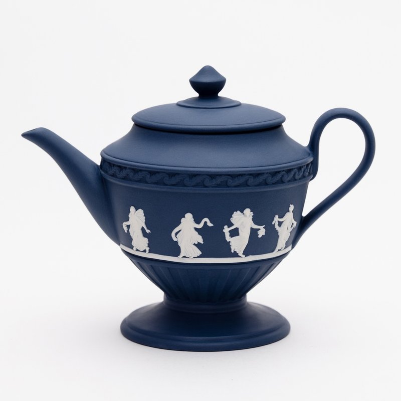 英國製wedgwood 波特藍碧玉浮雕陶瓷跳舞女神收藏壼 咖啡壼 瓷壼 - 咖啡壺/手沖壺 - 瓷 