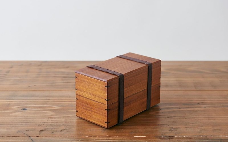 2 row lunch box only Sanada rubber 2 sets Bamboo box series - อื่นๆ - ผ้าฝ้าย/ผ้าลินิน สีนำ้ตาล