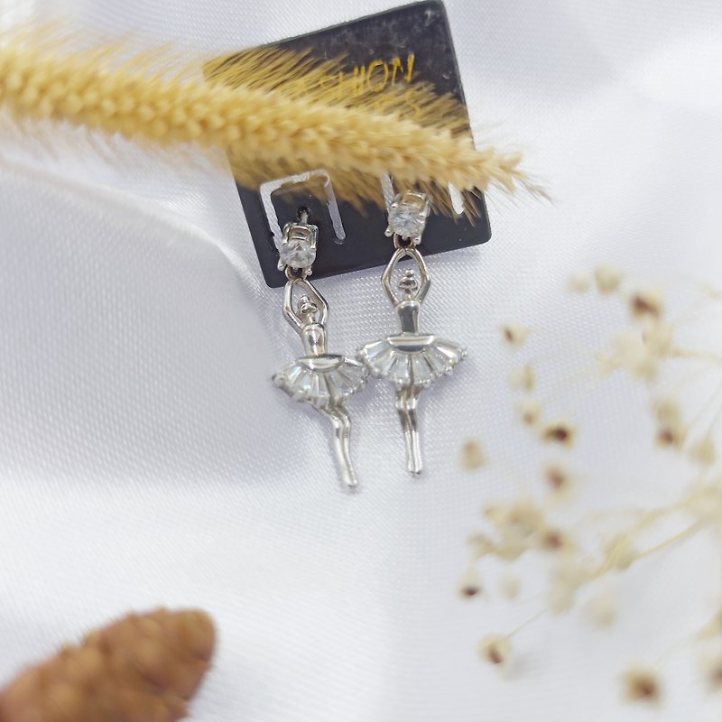 Silver earrings princess dance. Decorated with white crystal. - Earrings & Clip-ons - Sterling Silver Silver