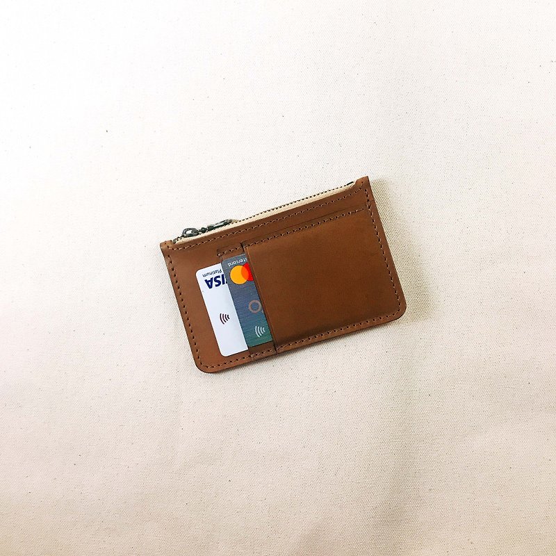 Genuine Leather Coin Purses - External Card Holder Coin Purse/ Vegetable Tanned Leather/ Genuine Leather/ Convenient