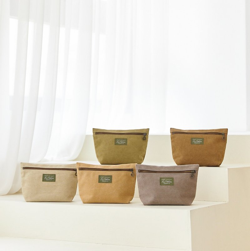 Large Capacity Canvas Cosmetic Bag (Multicolor) - กระเป๋าเครื่องสำอาง - ผ้าฝ้าย/ผ้าลินิน หลากหลายสี