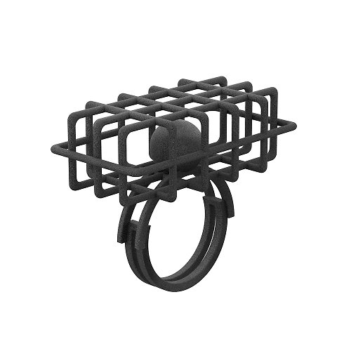 Blank Concept 【Infinity Art】3D打印幾何建築長方盒子戒指