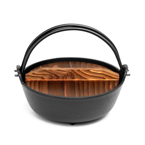 Specializing in Nambu Ironware 巖鑄 南部鐵器 鐵鍋深形16cm 帶木蓋 日本製