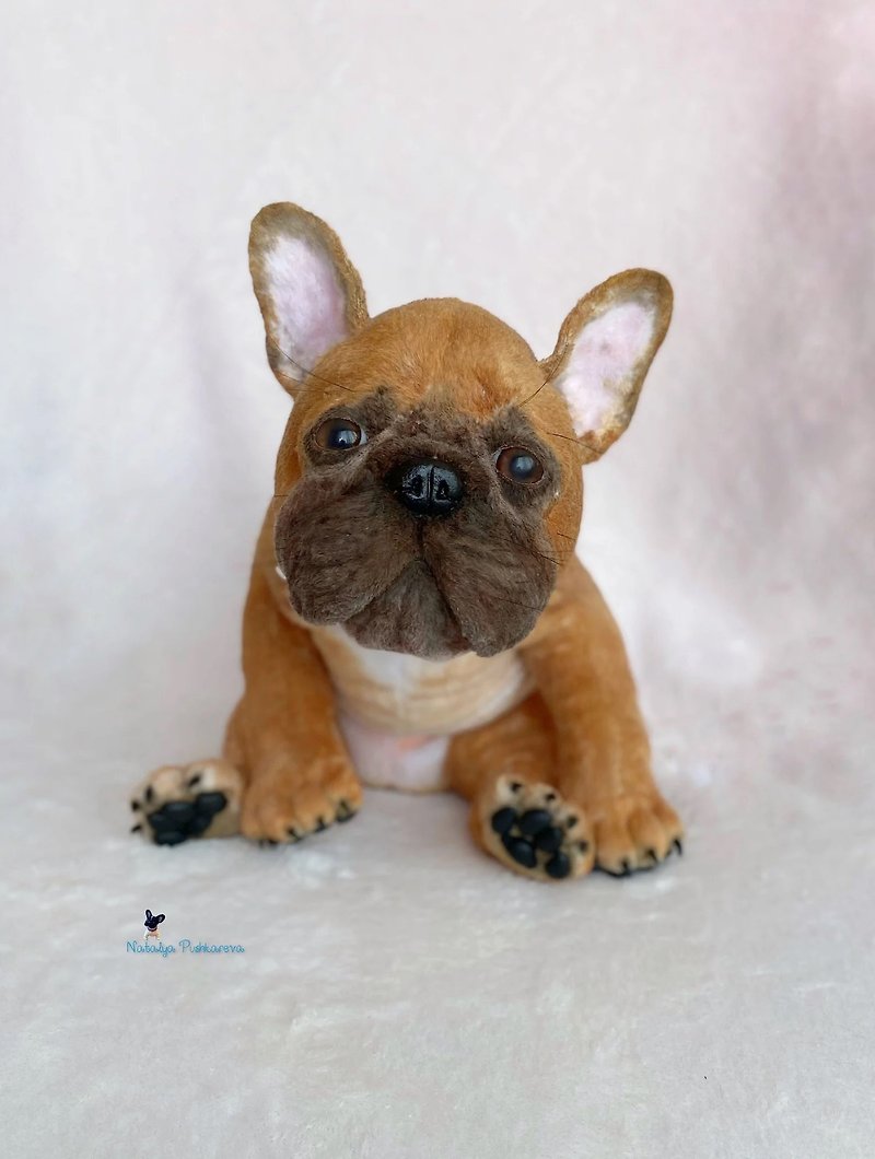 生姜フレンチブルドッグ子犬リアルなおもちゃのペットの肖像画