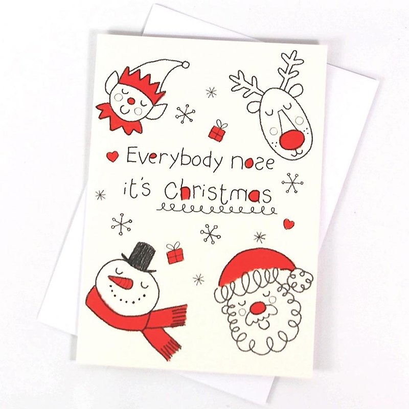 The nose is red and the Christmas card [Hallmark-card Christmas series] - การ์ด/โปสการ์ด - กระดาษ หลากหลายสี