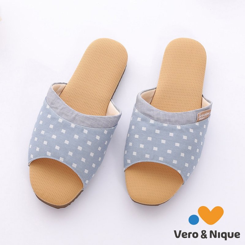 [Veronica] Antibacterial and deodorizing powder bronze fiber indoor slippers - blue - รองเท้าแตะในบ้าน - วัสดุอื่นๆ 