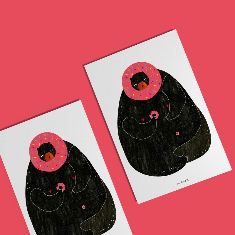 Postcard : Donut Bear - Cards & Postcards - Paper Multicolor