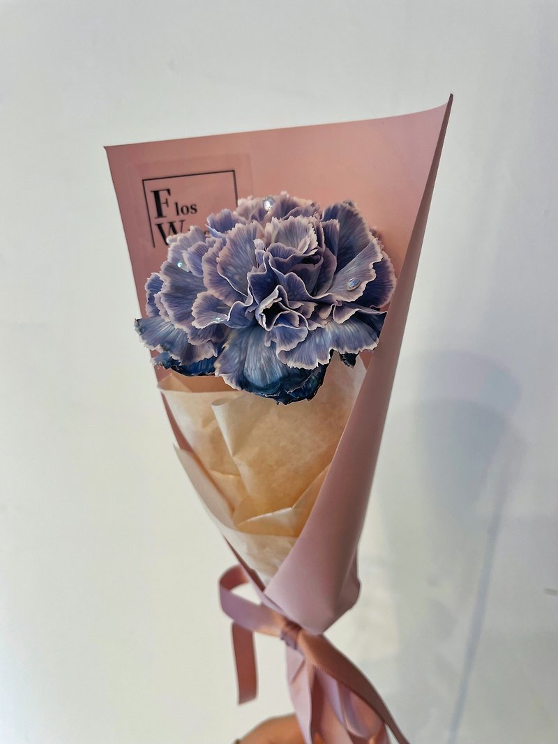 鮮花系列-閃耀媽咪 晶鑽康乃馨單支花束 - 乾燥花/永生花 - 植物．花 多色