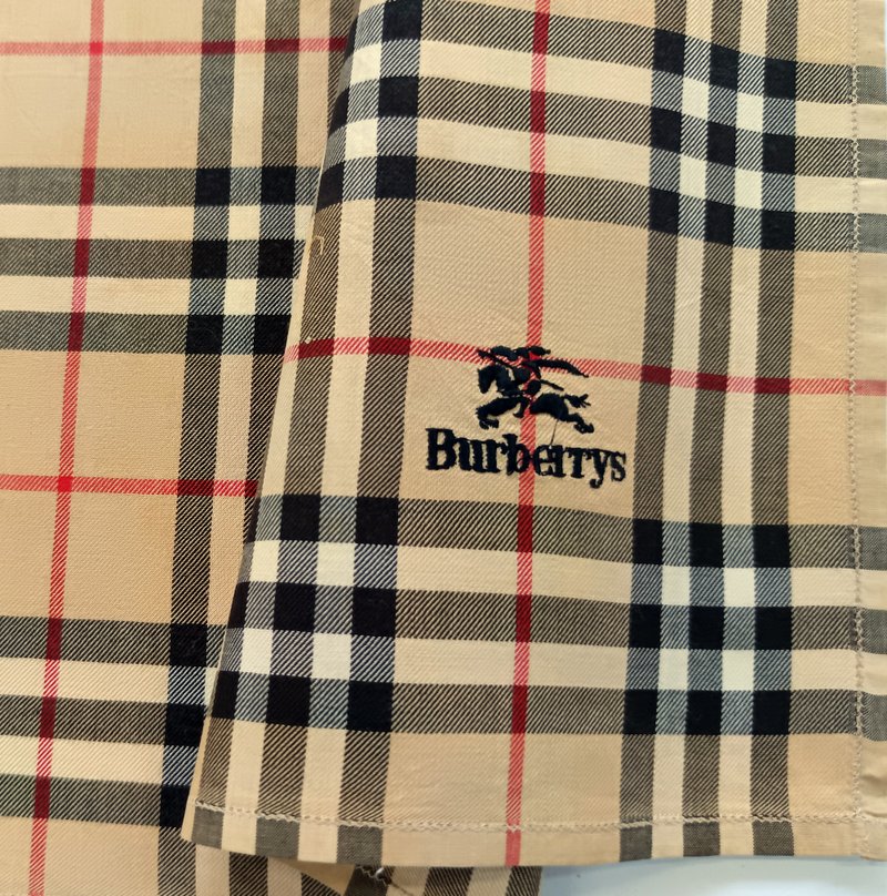 Burberry Vintage Handkerchief Pocket Square Brown Check 18.5 x 18.5 inches - 手帕 - 棉．麻 咖啡色