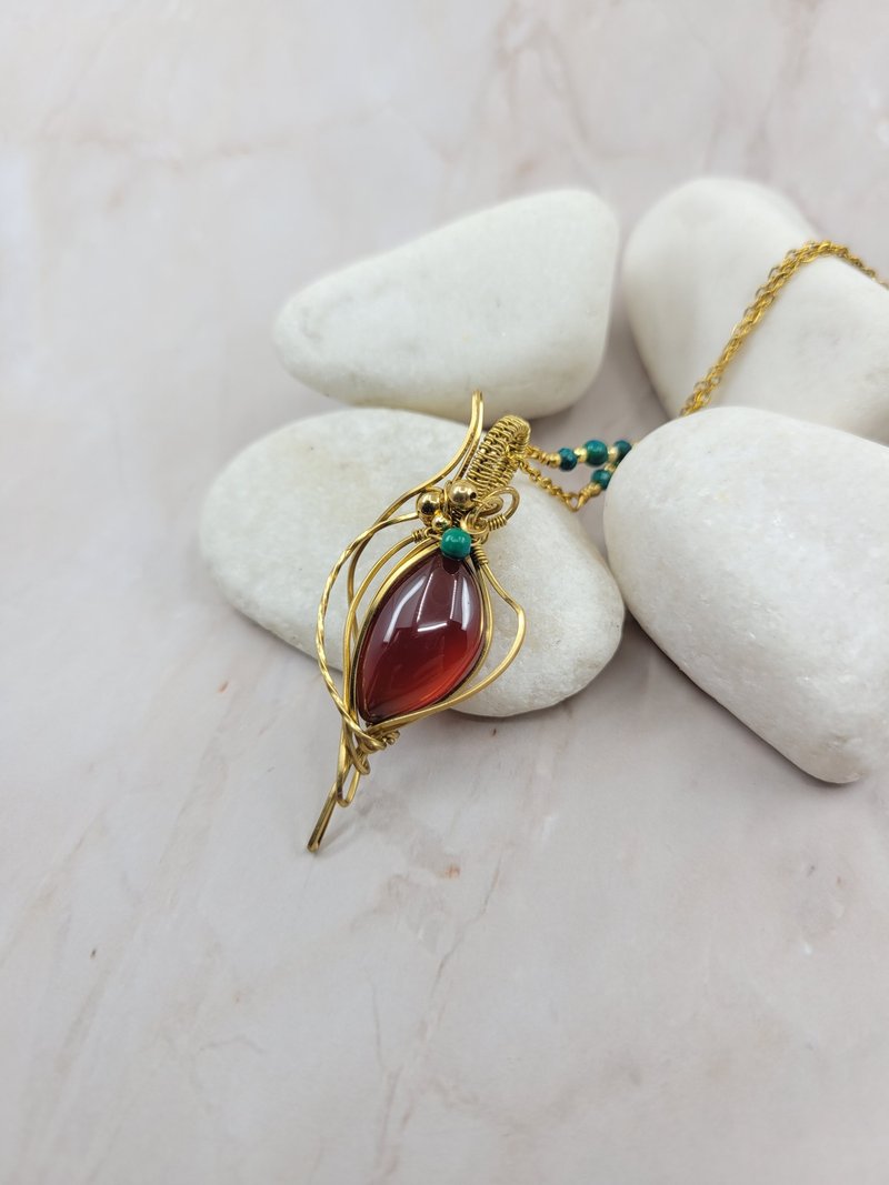 魔幻風 紅石榴石 BeadSmith手工繞線 頸鍊 - 項鍊 - 水晶 