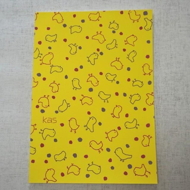 オリジナルデザインノート「トリ1」 - 筆記簿/手帳 - 紙 黃色