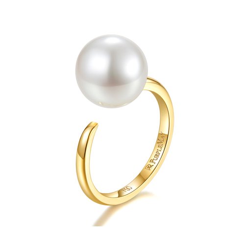 Purplemay Jewellery 【PurpleMay Jewellery】18K金單粒珍珠戒指 珍珠戒指 - R093