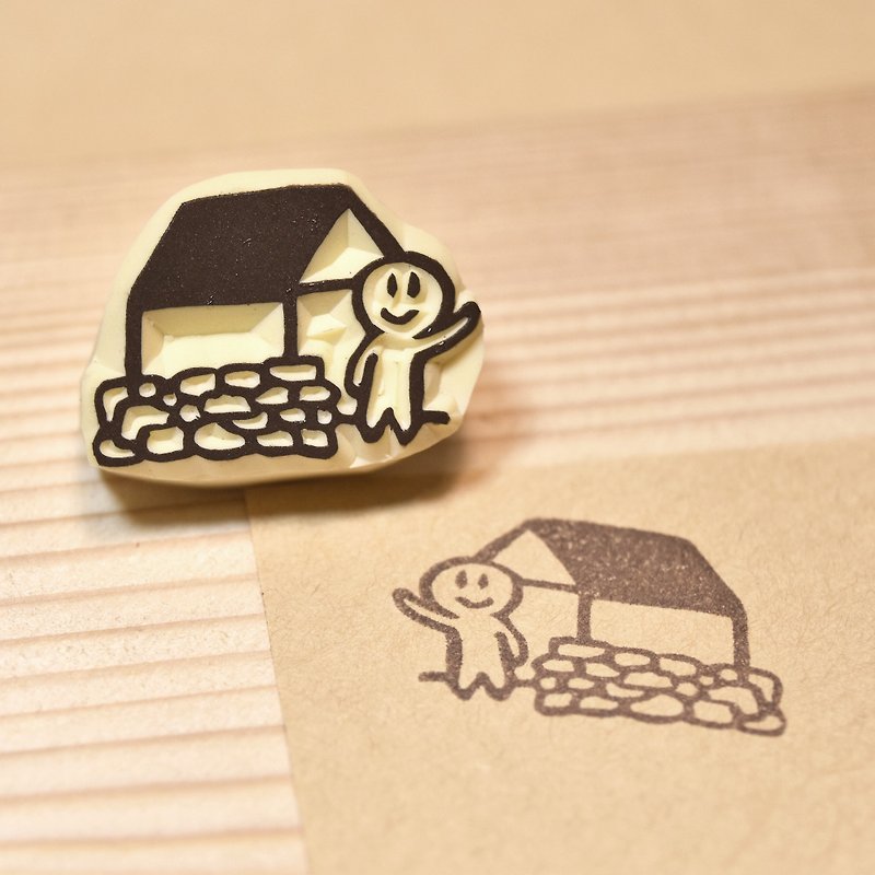 Country house handmade rubber stamp - ตราปั๊ม/สแตมป์/หมึก - ยาง สีกากี