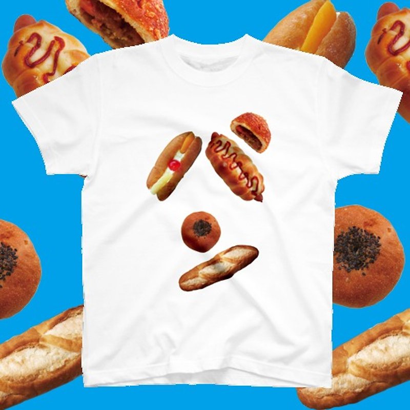 White Bread Bread Letter T-Shirt - เสื้อผู้หญิง - ผ้าฝ้าย/ผ้าลินิน 