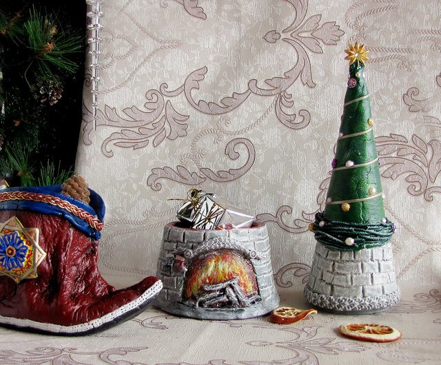 Santa Boots,Christmas stocking,Advent set, Elf boots,European