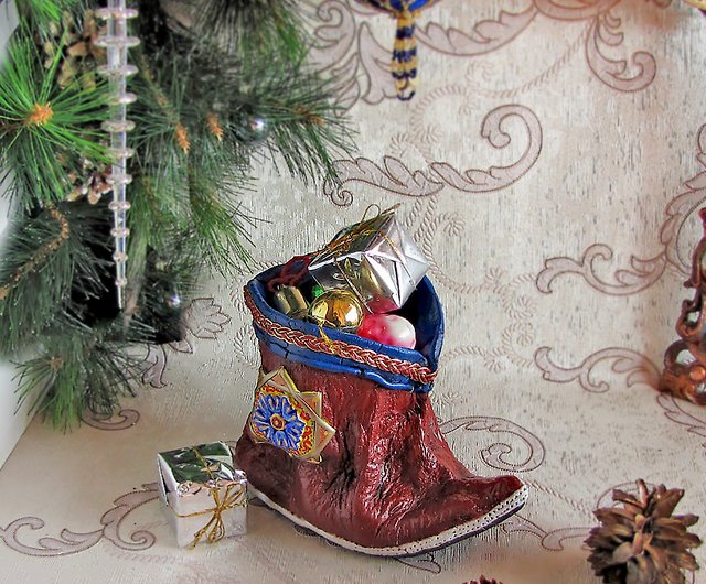 Santa Boots,Christmas stocking,Advent set, Elf boots,European