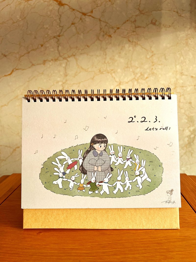 【2023桌曆】-刺蝟小孩插畫桌曆-1、2、3 Let's roll - 月曆/年曆/日曆 - 紙 