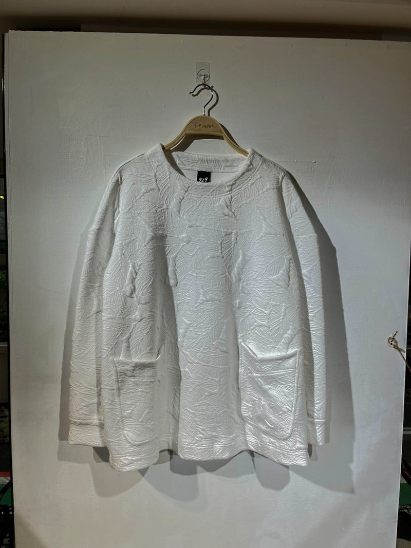 White Solid Jacquard Dropped Shoulder Vest Top - เสื้อเชิ้ตผู้หญิง - เส้นใยสังเคราะห์ ขาว
