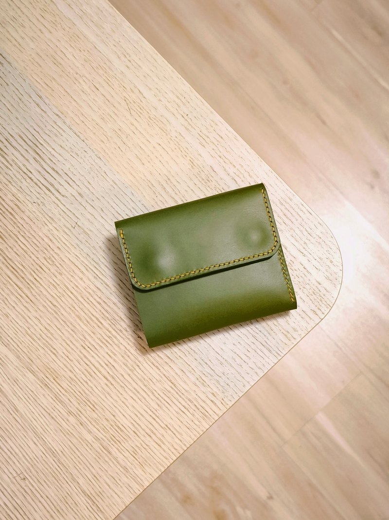 Vegetable tanned trifold wallet - 皮夾/長短夾/錢包 - 真皮 綠色