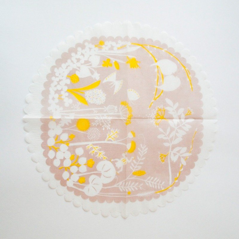 Classiky x ten to sen Lace Paper Napkin【Roadside (26547-03)】 - Place Mats & Dining Décor - Paper Khaki