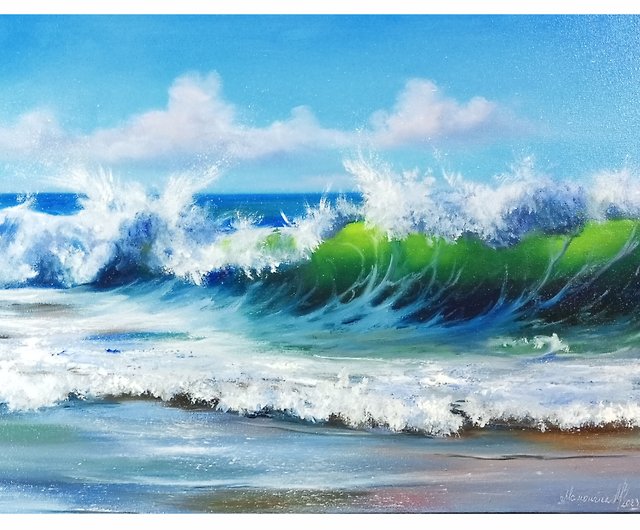 油絵 絵画 【海の風景】 - 美術品