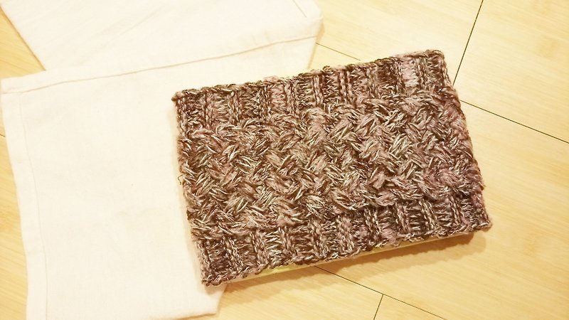Lan hand-made knit headband (mohair yarn coffee) - Hair Accessories - Other Materials Brown