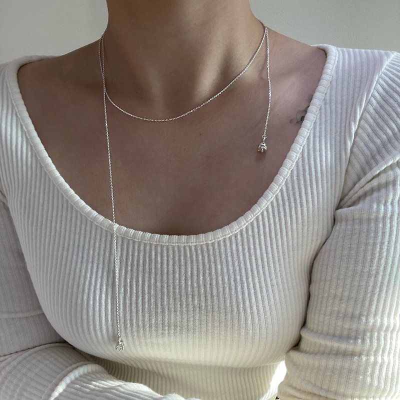 haime point scarf necklace - Necklaces - Sterling Silver Silver