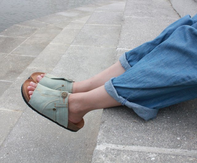 ラブチェーン デニム ビルケンシュトック サンダル 本革