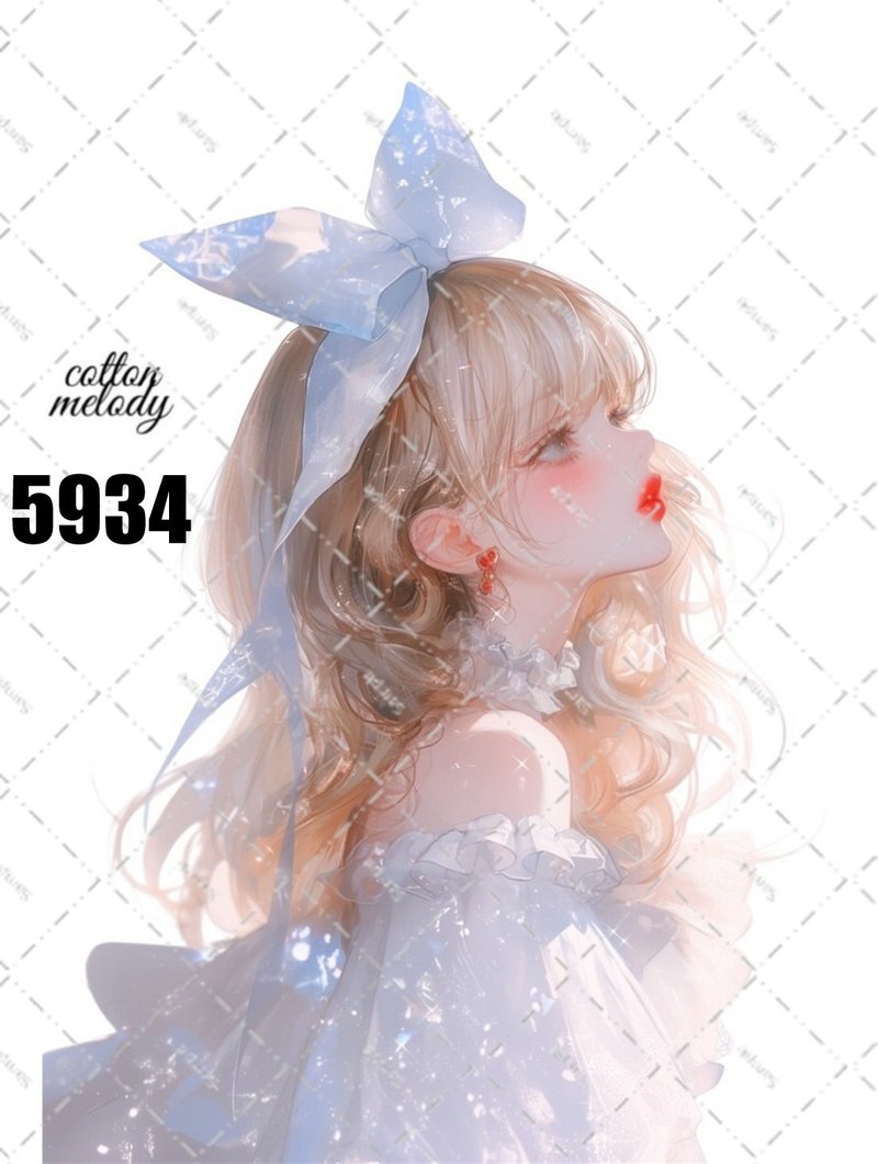 original sticker no.5934 人物ステッカー オリジナルステッカー 人物ステッカー 女の子ステッカー オリジナル人物ステッカー - 貼紙 - 紙 