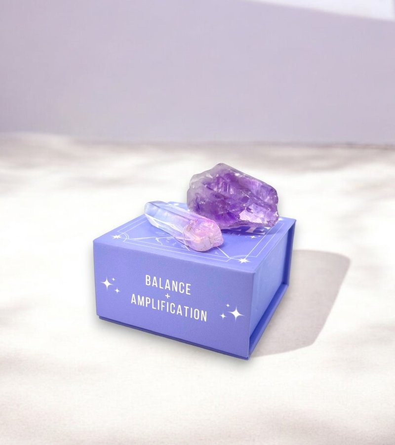 Crystoria Stone | Mini Crystal Theme Set | PEACE | Crystal Raw Stone - ของวางตกแต่ง - คริสตัล สีม่วง