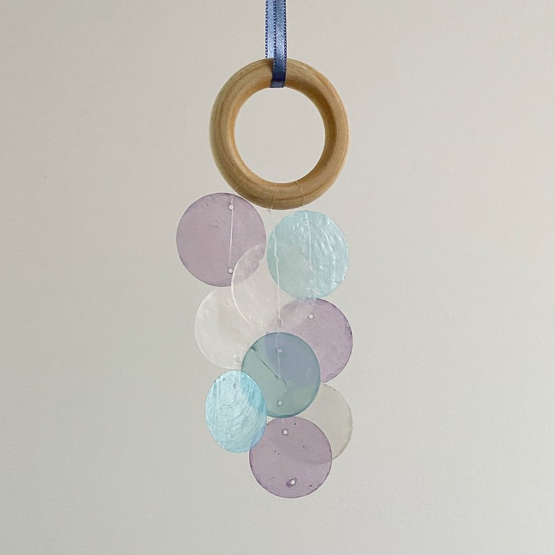 DIY-KIT| Italian stationery-Dawn Sky-Round |Shell Wind Chime Mobile|#0-459 - อื่นๆ - เปลือกหอย สีม่วง