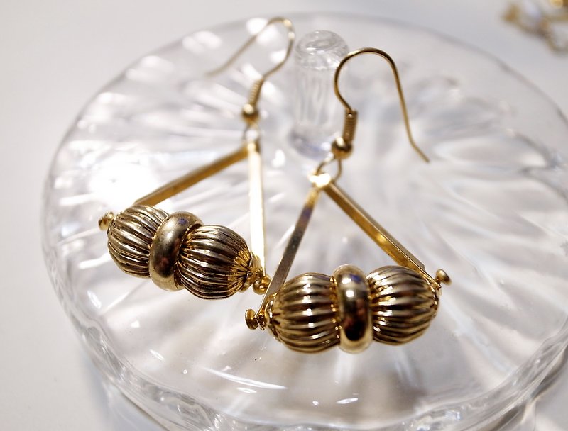 Pure gold era earrings - ต่างหู - โลหะ สีทอง