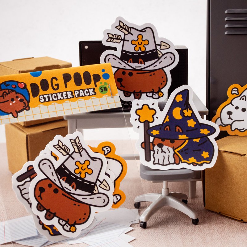 Dog Poop Sticker Pack Season 4 | Waterproof vinyl sticker pack - 貼紙 - 其他材質 橘色