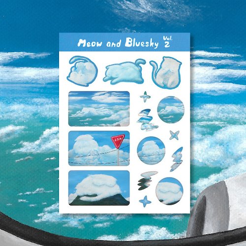 meow-and-bluesky (Meow and Bluesky) Sticker Sheet A6 vol.2