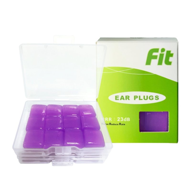 [FIT] Silicone Earplugs-Purple 24 pieces soft and moldable sound-isolating and anti-noise sleep-with storage box inside - อื่นๆ - ซิลิคอน สีม่วง